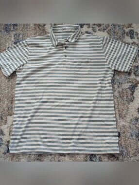 Patagonia Work Wear Striped Mens Polo Shirt